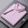 Camisa Polo Casual Versátil de Manga Corta para Hombre 2025 Color Sólido Cuello de Solapa de Negocios Camiseta Fina Top