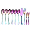 Amazon transfronterizo vajilla de acero inoxidable cuchara para servir tenedor para servir pala para pastel cuchillo para mantequilla 10 PIEZAS traje público