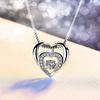 Colgante en forma de corazón de Amor a Primera Vista estilo coreano con incrustaciones de diamantes, colgante de circonita con forma de amor inteligente, collar para mujer, accesorios de plata