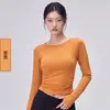 Top de yoga para mujer con efecto reductor y ceñidor en la cintura, cintura fruncida, mangas largas, fruncido lateral, elegante y adelgazante, con diseño de espalda hueca, camiseta base deportiva