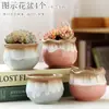 Macetas suculentas, cerámica, venta especial de liquidación, esmaltadas, varios tamaños, estilo pastoral simple, de escritorio, transpirables, cerámica rústica, para plantas