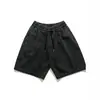 Nanxia Disfarce 2026 Novos Shorts Jeans Largos Estilo Americano Casual Cintura Elástica Cordão Perna Reta Calças Calças Esportivas