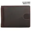 Porta-Notas Dólar Retrô Tendência Transfronteiriça Couro Bovino Porta-Cartões Deslizante Multifuncional Japonês Antifurto RFID Carteira Masculina de Couro Genuíno