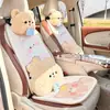 Almofada Azul para Cadeirinha de Carro Urso e Coelho Desenho Animado Seda de Gelo Respirável Almofada Refrescante para Cadeirinha de Carro Universal para Todas as Estações Decoração de Interior de Carro Almofada de Assento
