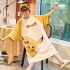 Pijama de Manga Corta de Verano para Mujer Nuevo Holgado Talla Grande Hermana Gordita Camisón Pijama de Dibujos Animados Ropa de Casa