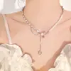 Novo Colar de Pérolas 2023 Costura de Amor Elegante Alta Qualidade Luxo Leve Nicho Corrente para Clavícula Corrente de Pescoço da Moda Feminina Frio
