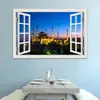 Mezquita comercio exterior más vendido efecto creativo 3D pegatinas de ventana falsa decoración pared sala de estar dormitorio