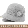 Sombrero de punto de ala ancha con pelo de conejo para otoño e invierno, sombrero de lana cálido con forro polar para mujeres de mediana edad, ancianas y abuelas
