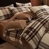 Conjunto de Quatro Peças de Cama de Veludo Leite Quente e Espesso de Inverno 2025 Novo Conjunto de Três Peças de Lençóis e Capa de Edredom de Veludo Coral