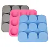 Nuevo molde de silicona de nueve rondas transfronterizo, molde para jabón hecho a mano DIY, decoración para hornear pasteles, molde para cubitos de hielo