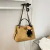 Bolso Bandolera de Gran Capacidad Bolso Cubo Escarchado para Mujer 2025 Nuevo Cadena Pequeña Fragancia Transfronterizo Elegante Bolso de Hombro Individual Cruzado