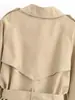Novedades de otoño para moda femenina: Chaqueta corta estilo británico, de manga larga, con cinturón, hombros acolchados, gabardina corta