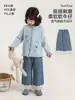 Pantalones Vaqueros de Tela para Niñas Wulibu Colección Otoño Pantalones Rectos Holgados de Encaje para Niños Moda Casual Nueva 2026 Tendencia