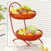 Bandeja de Frutas Luxo Leve de Alta Qualidade Rack de Doces para Mesa de Centro de Sala de Estar Cesta de Frutas Multicamadas Alta Qualidade de Alto Valor 2025 Rack de Lanches Bandeja de Frutas