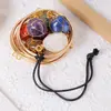 Anillo Colgante de Piedra Rodante Siete Colores de Cristal Natural Transfronterizo Colgante de Piedra de Cristal para Yoga Decoración de Pared Estilo Hogareño Campana de Viento
