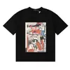 25Ss Marca Morada de Calle Marca Americana de Moda Camiseta Casual Retro Holgada de Manga Corta Estilo Igual para Pareja