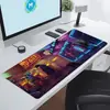 Cyberpunk Jogo Tecnologia Futurista Mouse Pad Super Grande E-Sports Tecnologia de Jogos Mat de Escritório Extra Grande Borda Antiderrapante Trava de Borda