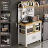 Novo Rack de Armazenamento de Cozinha Painel Perfurado Multifuncional Bancada Montada na Parede Rack de Armazenamento para Micro-ondas Forno Panelas Armário Lateral