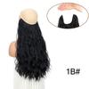 Cabello de línea de pesca ondulada de agua de comercio exterior europeo y americano, peluca de una pieza, postizo de cabello de onda grande, cabello sin costuras en stock al por mayor