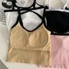 Chaleco de verano para mujer, nuevo diseño de tirantes, con cuello colgante, con copa base, de una pieza, sin mangas, pequeño, 2023