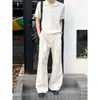 Pantalones Casuales de Lino Tencel para Hombre, Estilo Old Money con Acabado de Alta Gama, Diseño de Línea A, Plisados, Pierna Ancha Suelta