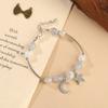 Pulsera de Cuentas de Cristal de Fresa China Estilo Similar de Celebridad de Internet Pulsera de Vidrio Chica Dulce Trendy Pulsera con Colgante de Diamante