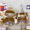 Nova Mochila Dopamina Estilo Coreano Fresca Versátil Doce Gatinho Fofo Mochila Casual para o Dia a Dia Bolsa de Maquiagem