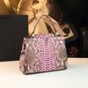 2026 Nuevo Bolso Cubo Exquisito de Moda, Bolso de Mano de Cuero Brillante de Lujo Ligero con Estampado de Serpiente, Bolso de Hombro Cruzado de Moda