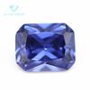 Directo de fábrica 5A rectangular azul tanzanita circón piedra desnuda sintético base puntiaguda biselado flor de coche piedra azul tanzanita blanca CZ