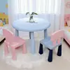 Mesa e Cadeiras Redondas Antiderrapantes Plástico Mesa e Cadeiras para Jardim de Infância Conjunto de Mesa e Cadeiras para Uso Doméstico Mesa e Cadeiras para Escrita e Desenho Infantil