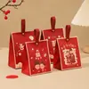 Caja de Dulces para Boda Roja, Empaque de Boda de Nicho de Alta Gama, Bolsa Elegante y Grande para Compromiso