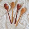 Cuchara de Madera Japonesa y Coreana de Mango Largo de 23.5 cm, Cuchara Popular para Remover Arroz, Vajilla de Madera, Vajilla de Madera al por Mayor
