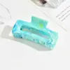 10,5CM Grande Presilha de Acrílico Imitado Quadrada Oca Atrás Cor Combinável Presilha de Tubarão Presilha de Cabelo Presilha de Cabelo Acessório de Cabeça