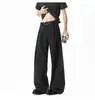 Pantalones casuales de pierna ancha de diseño de alta gama estilo americano para hombres y mujeres, corte holgado, con caída, estilo callejero vintage, pantalones plisados con tachuelas