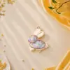 Acessórios de brocado estilo Song chinês, pingente do signo Coelho, colar cultural e criativo feito à mão DIY, decoração para carro e bolsa, atacado