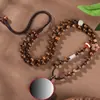 Novo Colar de Pérolas Retrô Tecido à Mão Estilo Xizang Cordão com Pingente Thangka Cordão Zakilam Cordão para Pescoço Estilo Xizang Pescoço