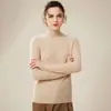 Suéter de Cachemir de Canalé de Cuello Alto Medio 2026 Nuevo Estilo Otoño e Invierno para Mujer Suéter Base Holgado Adelgazante Suéter de Punto Corto de Manga Larga