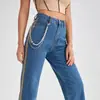 Cadena de Cintura de Cadena Multicapa Transfronteriza Europea y Americana Cadena de Cintura de Perla de Imitación de Moda Estilo Hip-hop Punk Cadena de Pantalones de Aleación para Mujeres