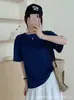 Camiseta de manga corta con cuello redondo, holgada, estilo coreano, para mujer, top básico casual versátil, corte ajustado, directo de fábrica