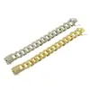Pulsera Cubana con Incrustaciones de Diamantes para Hombre Hip Hop Europeo y Americano Pulsera Gruesa de Moda Callejera para Hombre Hebilla de Dragón Ancho de la Pulsera 20 mm