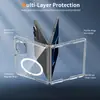 Aplicável para Samsung Z Fold 8 MagSafe Magnético Dobrável Integrado Proteção Anti-Colisão nos Quatro Cantos Capa Magnética Transparente