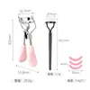 Conjunto de curvador de cílios com cabo de bico de pato rosa, curvador de cílios portátil, curvador de cílios de aço carbono, curvador de cílios de ângulo amplo