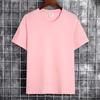 Nova Camiseta de Verão 2023 Masculina Estilo Coreano Tendência Básica Cor Sólida Versátil Manga Curta Cor Doce Estilo Hong Kong Camisa Base