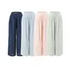 Pantalones Casuales Sueltos de Pierna Ancha con Efecto Drapeado, Nueva Moda de Verano de Cintura Alta con Cordón Ajustable, Corte Recto Casual Ajustado para Mujer