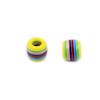 Cuentas de Agujero Grande Arcoíris Resina Rayas Color Mezclado Cuentas Cubeta Adornos para la Cabeza Pulsera Cuentas Dispersas Niñas DIY Accesorios de Mano para Niños