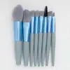 Kit com 8 Mini Pincéis de Maquiagem, Portátil, Pincéis para Sombra com Cerdas Macias Matte, Kit Completo para Iniciantes, Ferramentas de Beleza Transfronteiriças