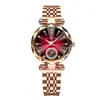 Relógio Feminino Fansichen com Design de Três Ponteiros, Relógio Feminino Multifuncional de Aço Inoxidável à Prova d'Água Cor Ouro Rosa, Relógio Feminino à Prova d'Água