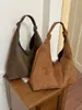 Bolsa de ombro grande, de cor sólida, moderna, minimalista e elegante para mulheres, nova bolsa tote de axila da moda 2026, estilo coreano