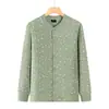 Cárdigan Interior de Algodón Puro para Mujeres Mayores Top de Otoño Top Abotonado de Abuela Camisa Base de Doble Botonadura Cálida para Otoño e Invierno de Señoras Mayores