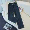 Moda Nueva Primavera y Verano 2026 Jeans para Mujer de Doble Botón Casual Versátil de Cintura Alta Adelgazantes Pierna Ancha Rectos para Mujer